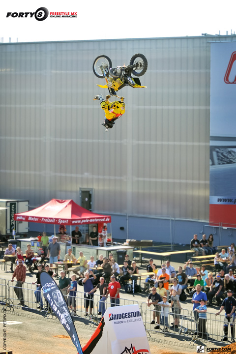 Freddy Peters doing a Heelclicker Flip